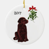 Chocolat Lab Mistletoe Ornement de Noël (Dos)