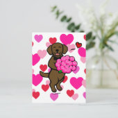Chocolat Lab Puppy Carte Saint Valentin (Debout devant)