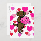 Chocolat Lab Puppy Carte Saint Valentin (Devant / Derrière)