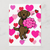 Chocolat Lab Puppy Carte Saint Valentin (Devant)