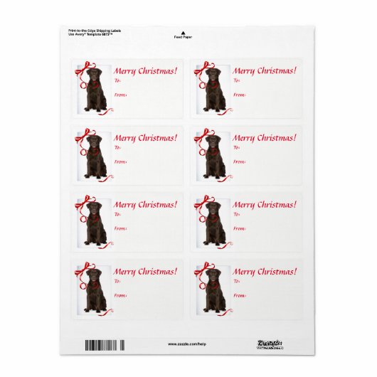 Chocolat Lab Stickers Cadeaux de Noël (Feuille entière)