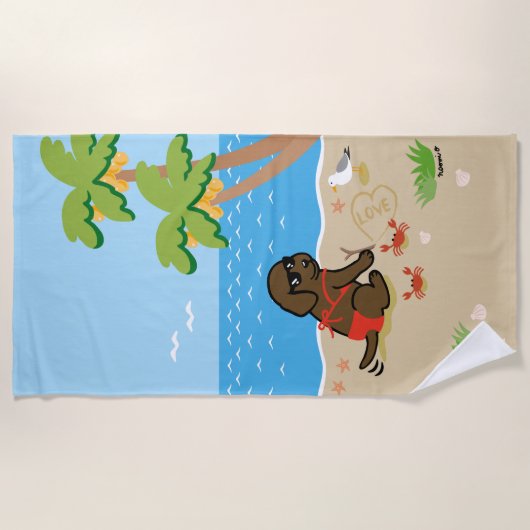 Chocolat Labrador Bikini Girl Beach Serviette (Devant)