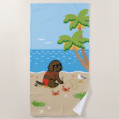 Chocolat Labrador Bikini Girl Beach Serviette (Devant)