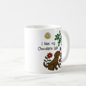 Chocolat Labrador et Mug verte (Devant droit)