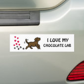 Chocolat Labrador Heart Valentine Sticker (En voiture)