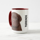 Chocolat Labrador Mug personnalisée (Devant gauche)
