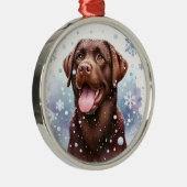 Chocolat Labrador Ornement de Noël (Droite)