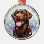 Chocolat Labrador Ornement de Noël (Devant)