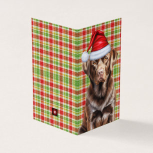 Chocolat Labrador Retriever Dog Plaid Holiday