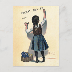 Chocolat menier meisje muur schrijven briefkaart