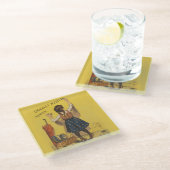 Chocolat menier meisje muur schrijven glazen onderzetter (Schuin)