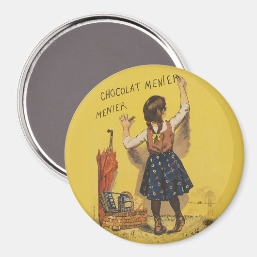 Chocolat menier meisje muur schrijven magneet (Voorkant / Achterkant)