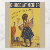 Chocolat menier meisje muur schrijven wijn etiket (Enkel label)