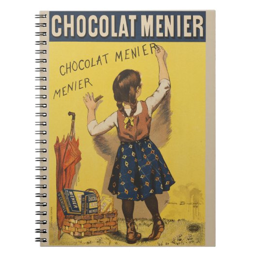 Chocolat Menier Meisje Schrijft op de Muur Notitieboek (Voorkant)