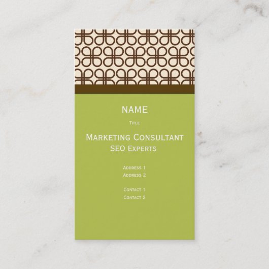 Chocolat noir Carte de visite rétro (Devant)