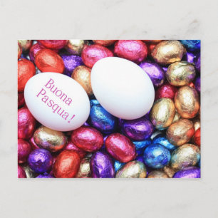Chocolat oeufs de pâques italien carte de voeux