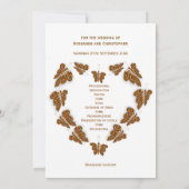 Chocolat Papillons Conception Mariage Programme (Dos)