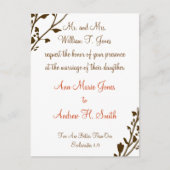 Chocolat profond Christian Faire-part de mariage (Devant)