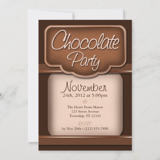 Chocolat riche : Invitations "Fête du chocolat" (Devant)