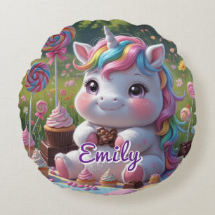Chocolat rond Unicorn Coussin - Nom modifiable
