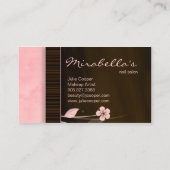 Chocolat rose Carte de visite à fleurs Brown (Dos)