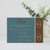 Chocolat RSVP de mariage Brown et Turquoise foncé (Debout devant)