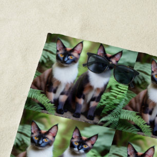 Chocolat Siamese Chat Twins, Serviette de plage