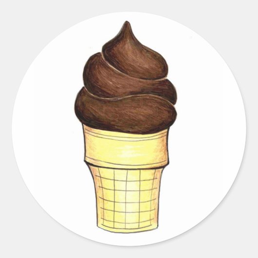 Chocolat Soft Sert Ice Crème Cone Stickers (Devant)