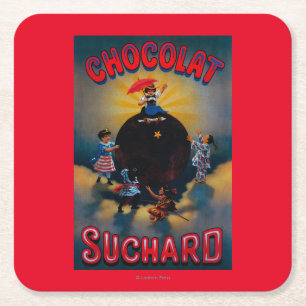 Chocolat Suchard Poster Europe Vierkante Kartonnen Onderzetter