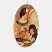 Chocolate Angel Frans Antiek Keramisch Ornament (Rechts)