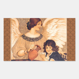Chocolate Angel Frans Antiek Rechthoekige Sticker