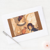 Chocolate Angel Frans Antiek Rechthoekige Sticker (Envelop)
