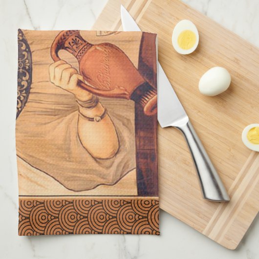 Chocolate Angel Frans Antiek Theedoek (Quarter Fold)