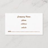 Chocolate Aqua Visitekaartje (Achterkant)