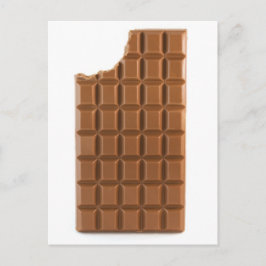 Chocolate bar met missing bite card briefkaart