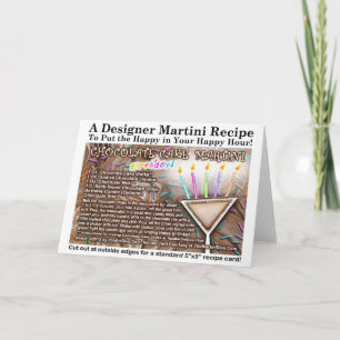 Chocolate Birthday Cake Martini Recipe Card Kaart