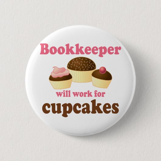 Chocolate Bookkeeper Occupcupcft Ronde Button 5,7 Cm (Voorkant)