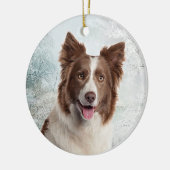 Chocolate Border Collie Ornament (Links)