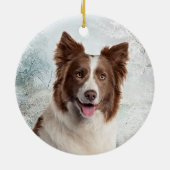 Chocolate Border Collie Ornament (Achterkant)