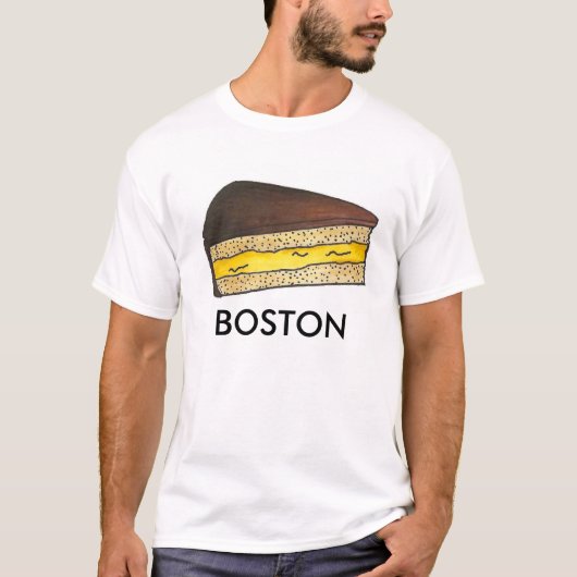 Chocolate Boston Massachusetts MA Cream Pie Slice T-shirt (Voorkant)