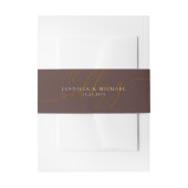 Chocolate Brown Basic Suite Wedding Uitnodigingen Wikkel (Voorkant Voorbeeld)