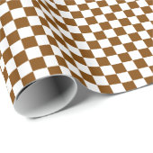 Chocolate Brown Checks Cadeaupapier (Rol Hoek)