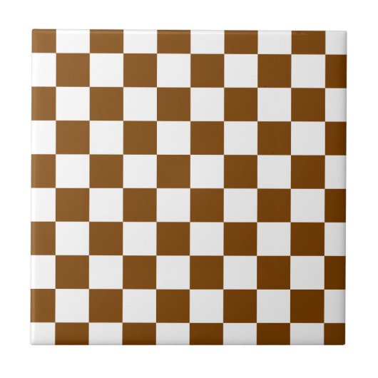 Chocolate Brown Checks Tegeltje (Voorkant)
