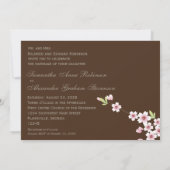 Chocolate Brown Cherry Blossom Wedding Invitation Kaart (Achterkant)