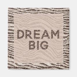 Chocolate Brown Cream Blush Zebra Glitter Dream Ma Magneet
