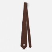 Chocolate Brown Custom Monogram Wedding Groomsmen  Stropdas (Voorkant)