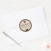Chocolate Brown en Tan Cat Thereed Ronde Sticker (Envelop)