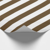 Chocolate Brown en White Bold Stripes Cadeaupapier (Hoek)