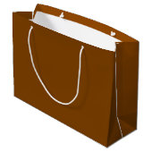 Chocolate Brown Gift Bag - Groot, glanzend Large Cadeautasje (Achterkant Gekanteld)