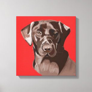 Chocolate Brown Labrador Canvas Afdruk